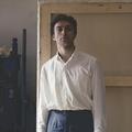 (Foto dell'artista) Lorenzo Bonechi nella Stamperia Carini, San Giovanni Valdarno, 1984.