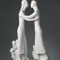 Lorenzo Bonechi, Visitazione bianca oro, 1994, ceramica policroma