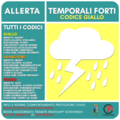 allerta meteo gialla temporali forti